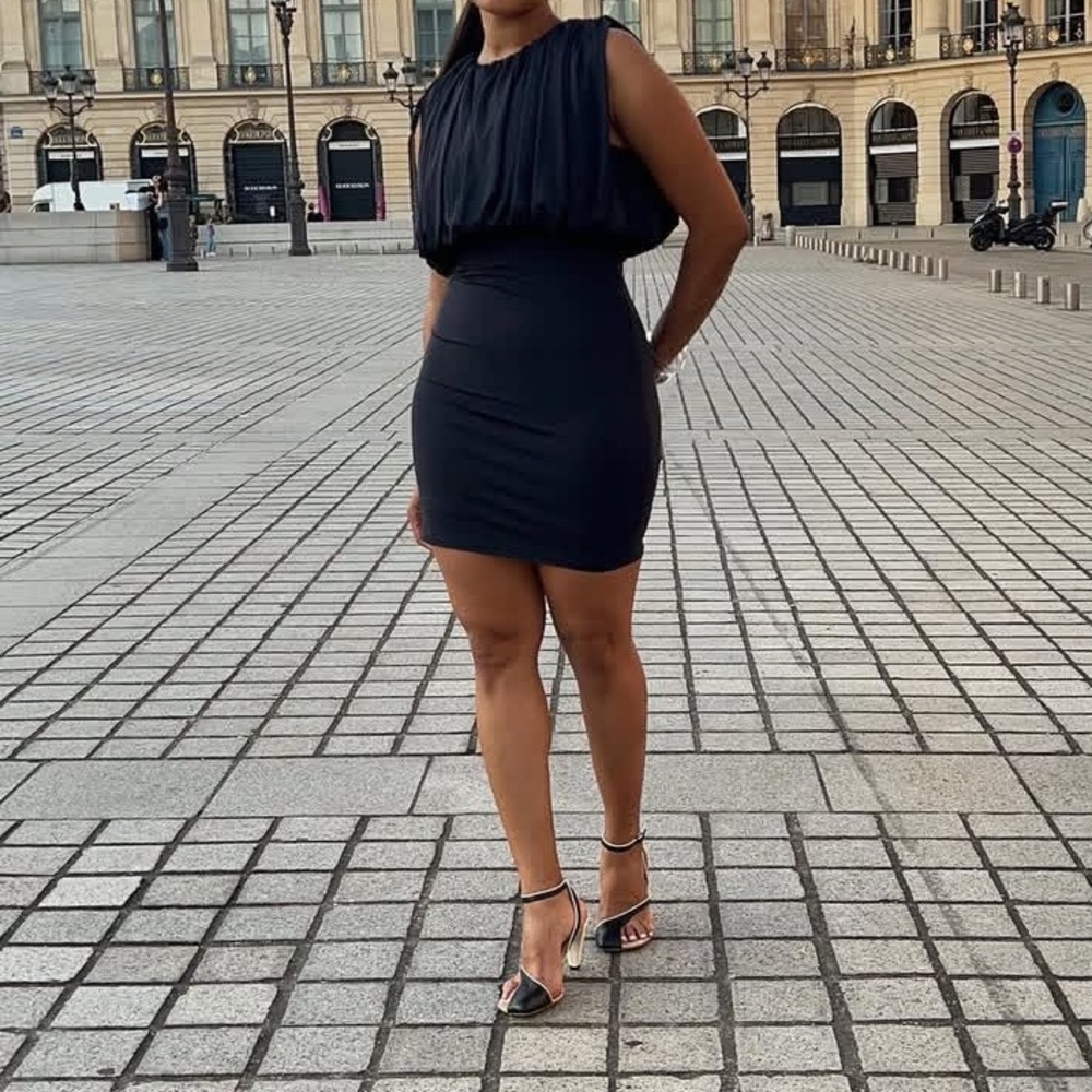 Zara Draped Mini Balloon Dress Size Small